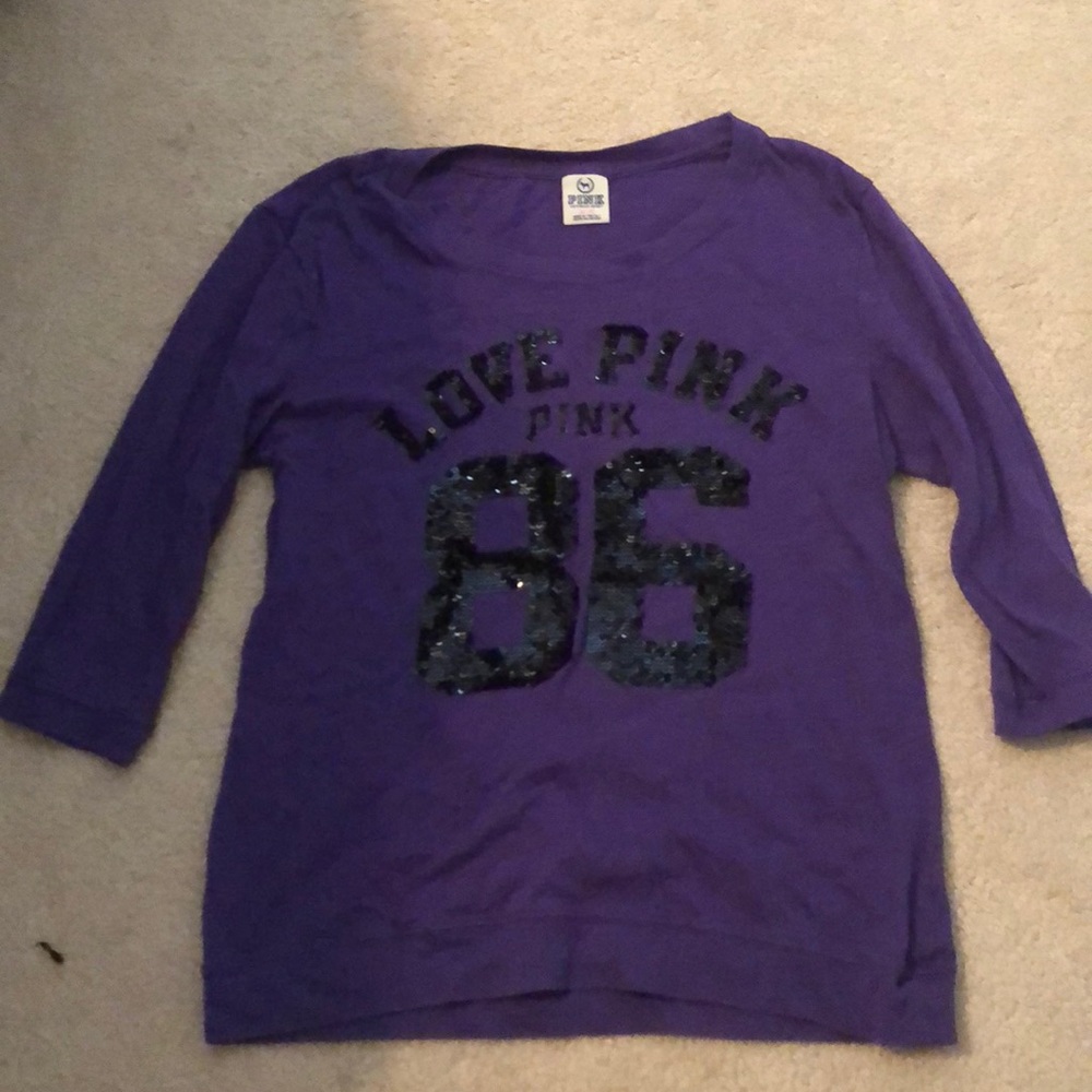 Purple PINK quarter sleeve shirt